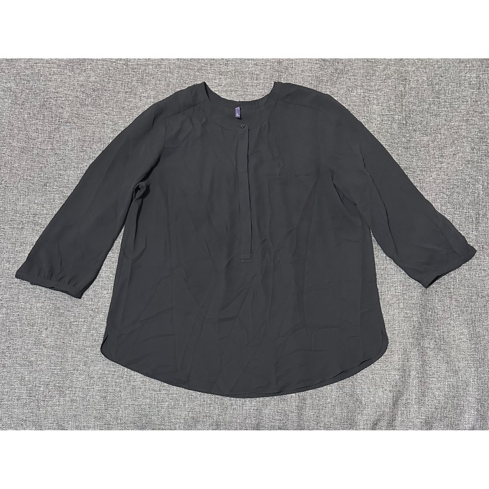 NYDJ Women's L Pullover 1/2‎ Button Up Blouse